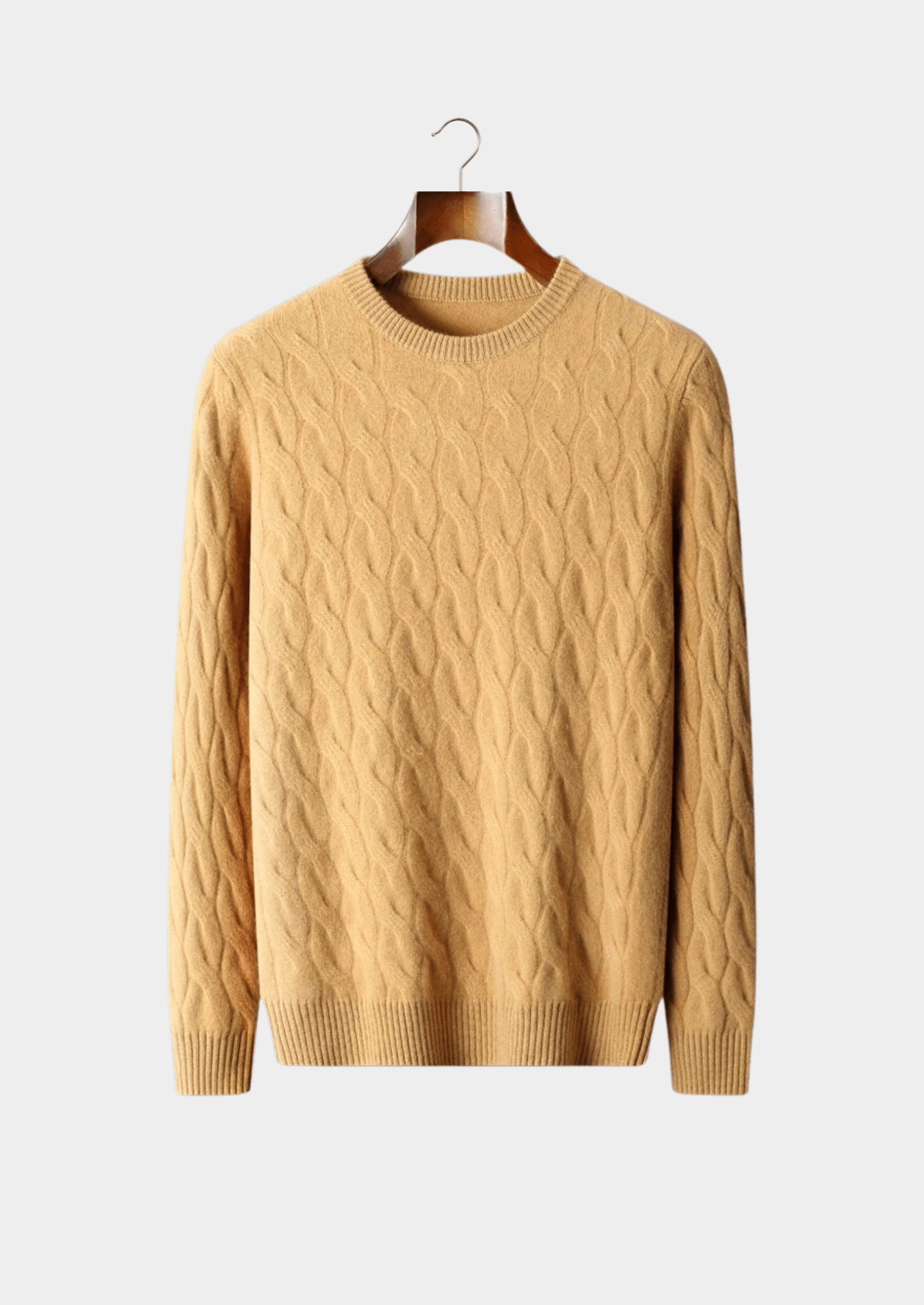 PREMIUM CASHMERE CABLE CREWNECK - Derada