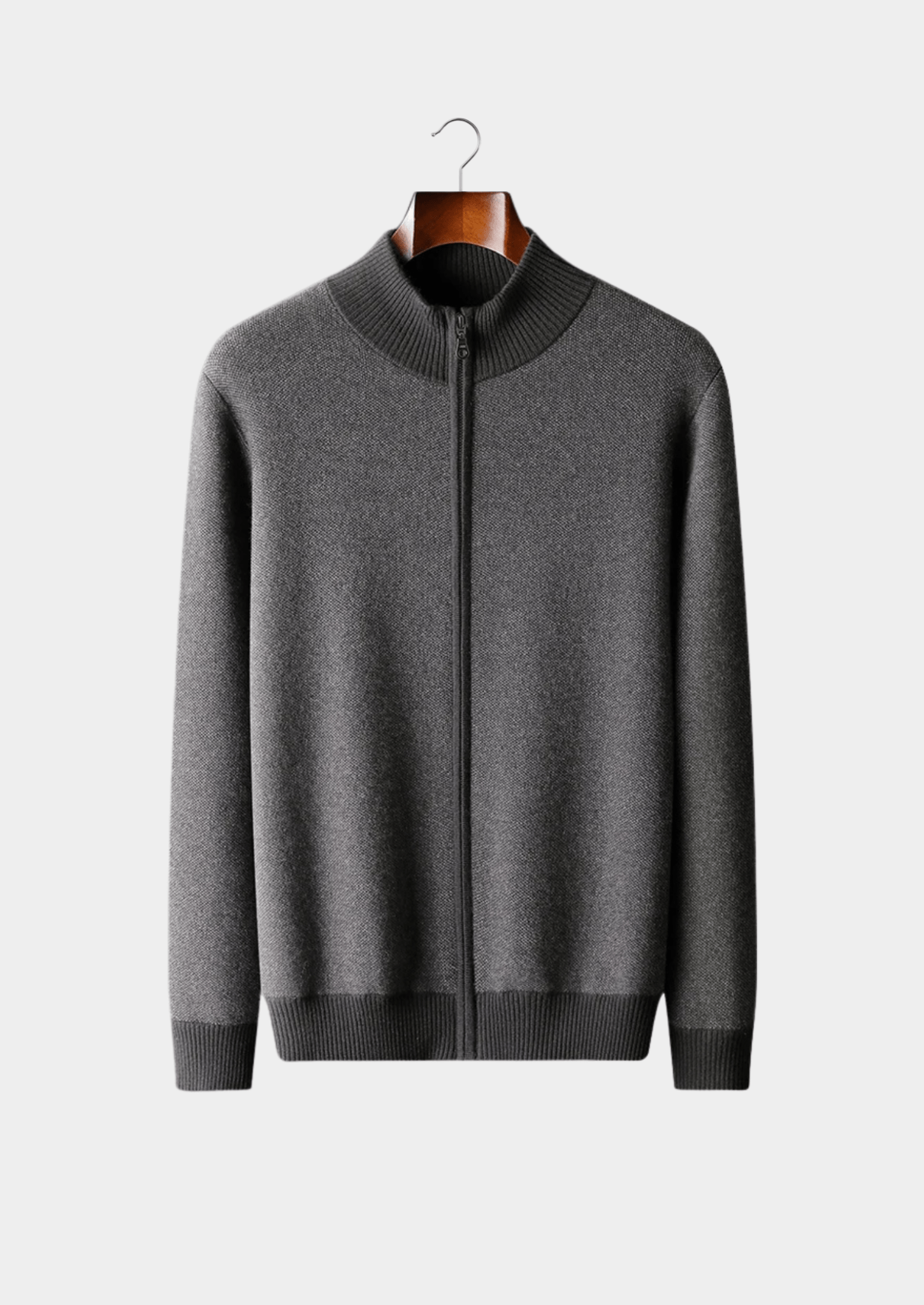 PREMIUM CASHMERE JACQUARD ZIP CARDIGAN - Derada