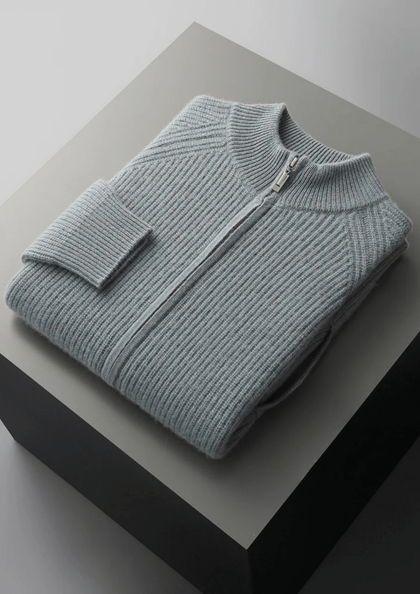 PREMIUM CASHMERE RIBBED CARDIGAN - Derada