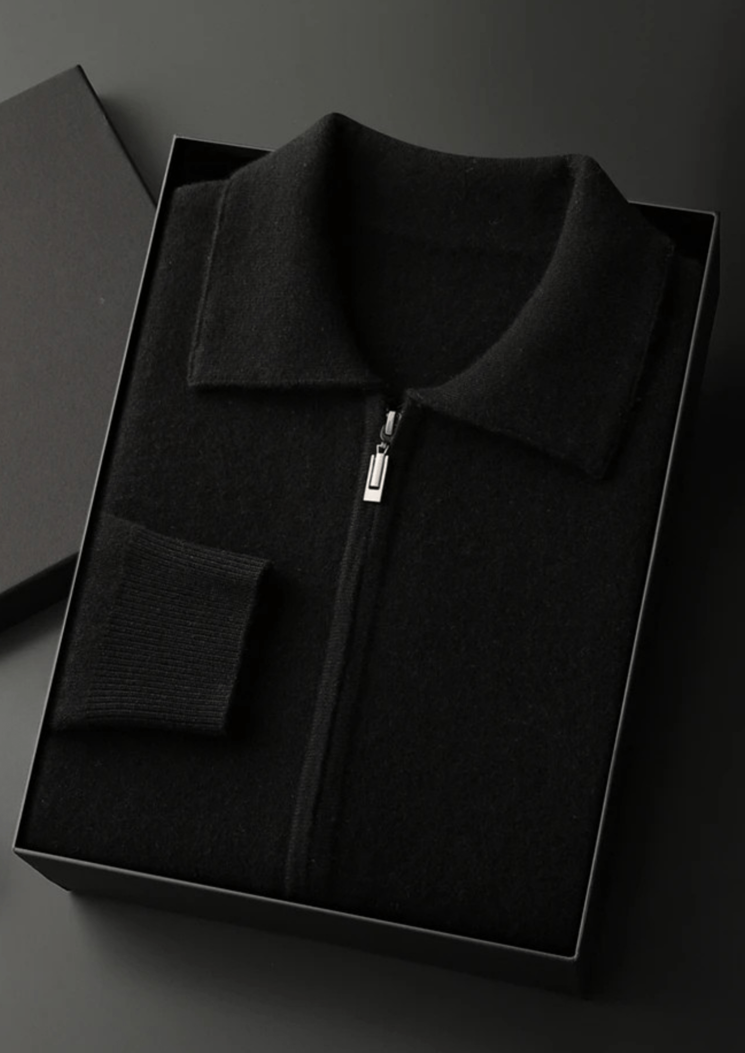PREMIUM CASHMERE ZIP POLO CARDIGAN - Derada