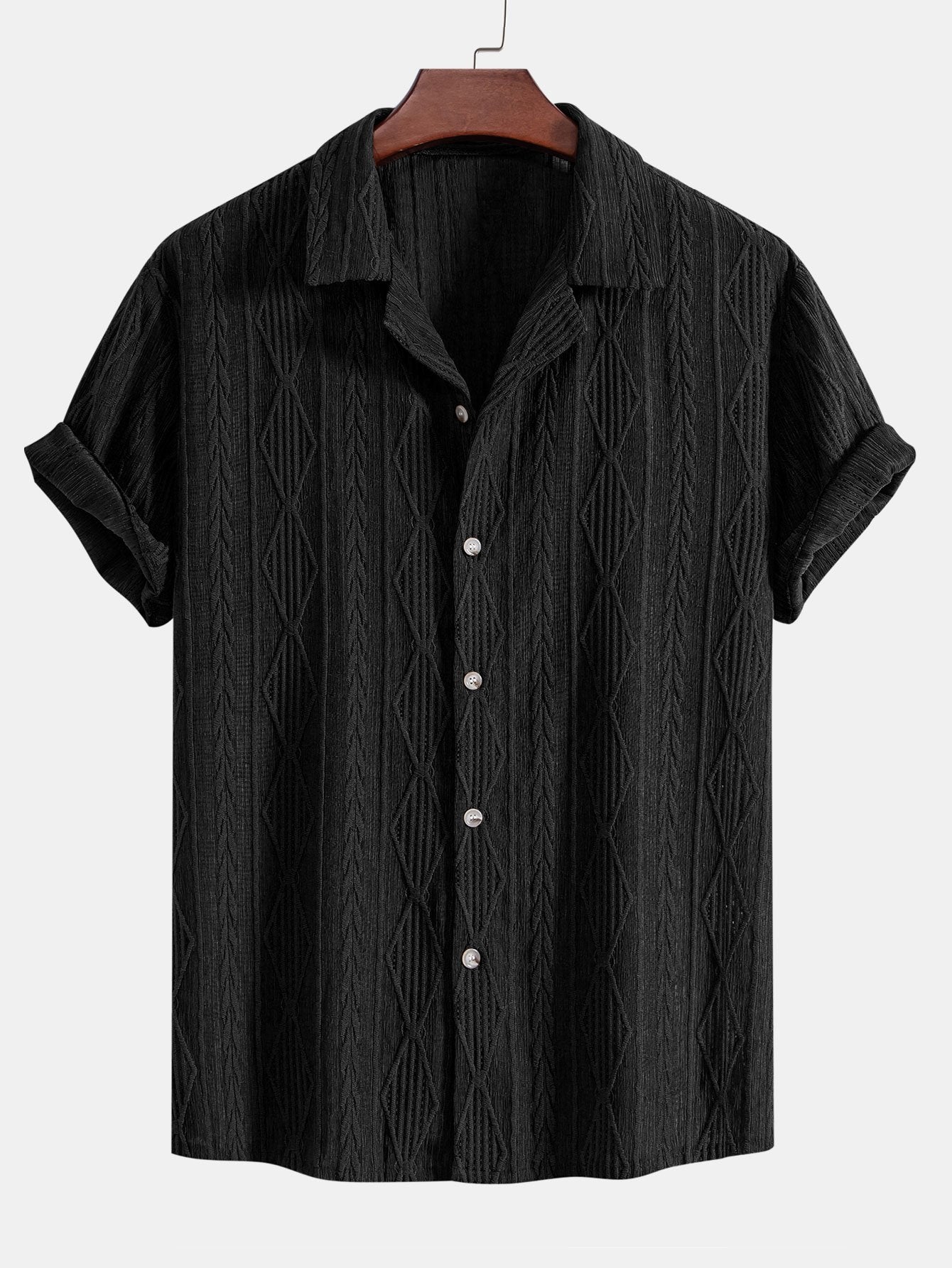 Derada | Jacquard Cubaans Patroon Shirt - Derada Fashion
