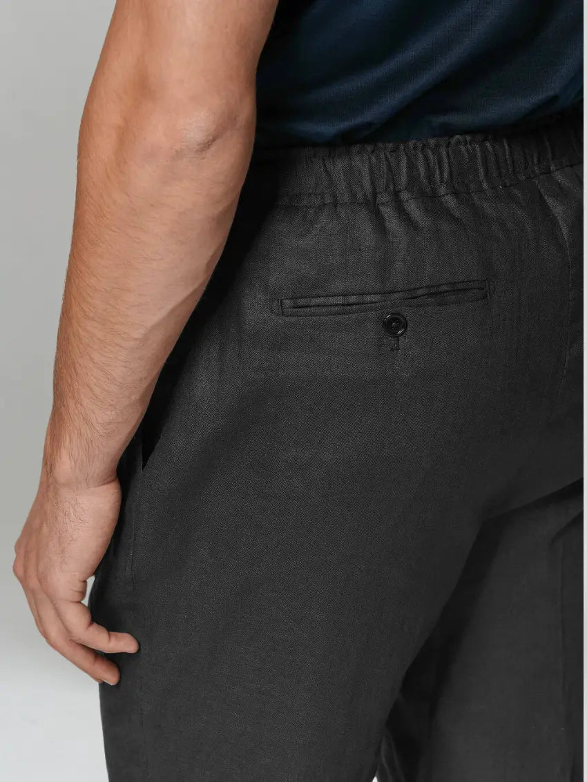 Derada | Linnen Broek - Zwart - Derada