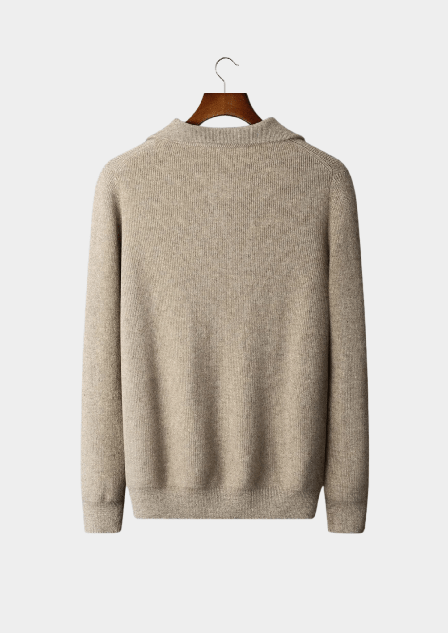 PREMIUM CASHMERE RIBBED HALF - ZIP SWEATER - Derada