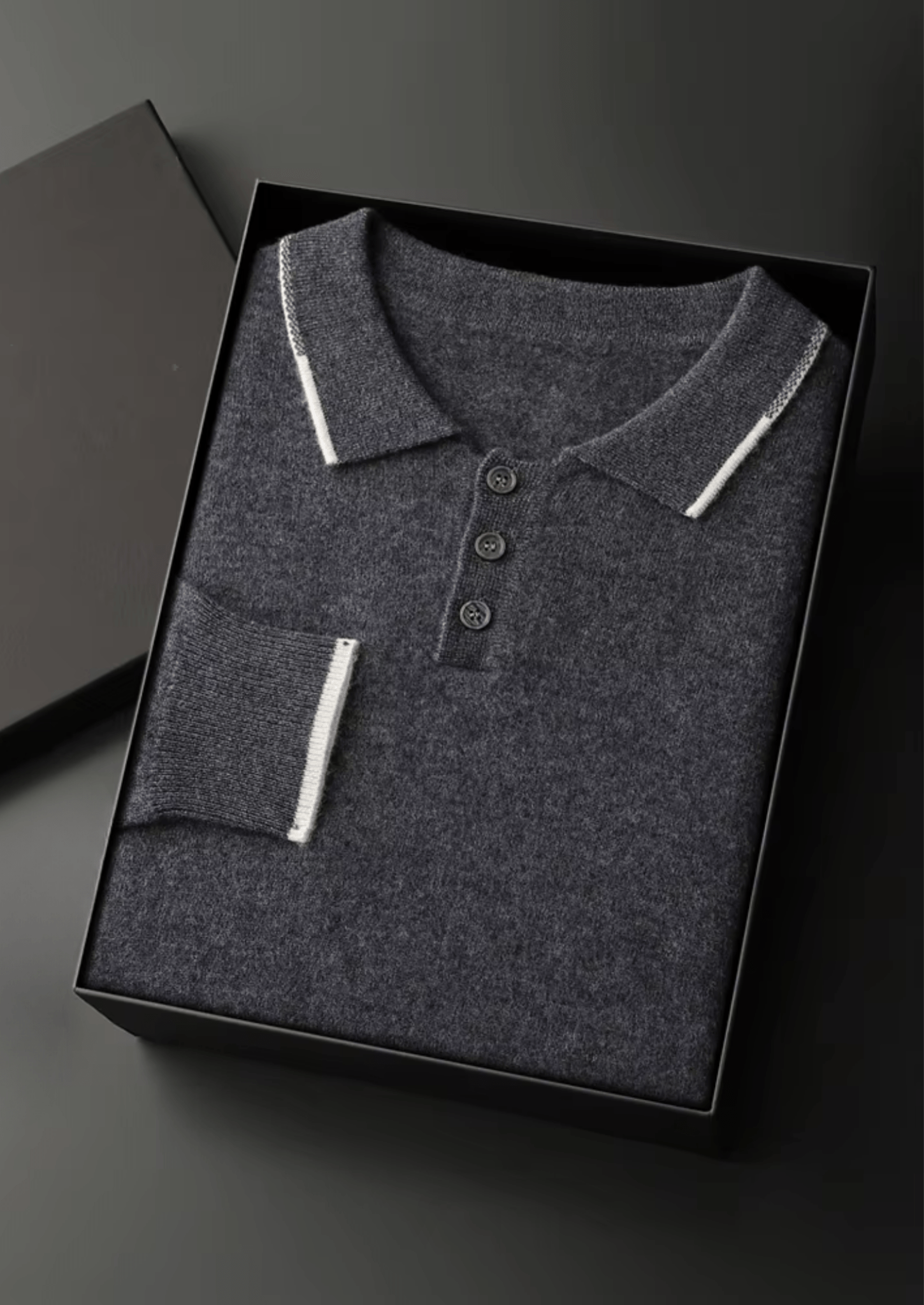PREMIUM CASHMERE TWO TONE BUTTON POLO - Derada
