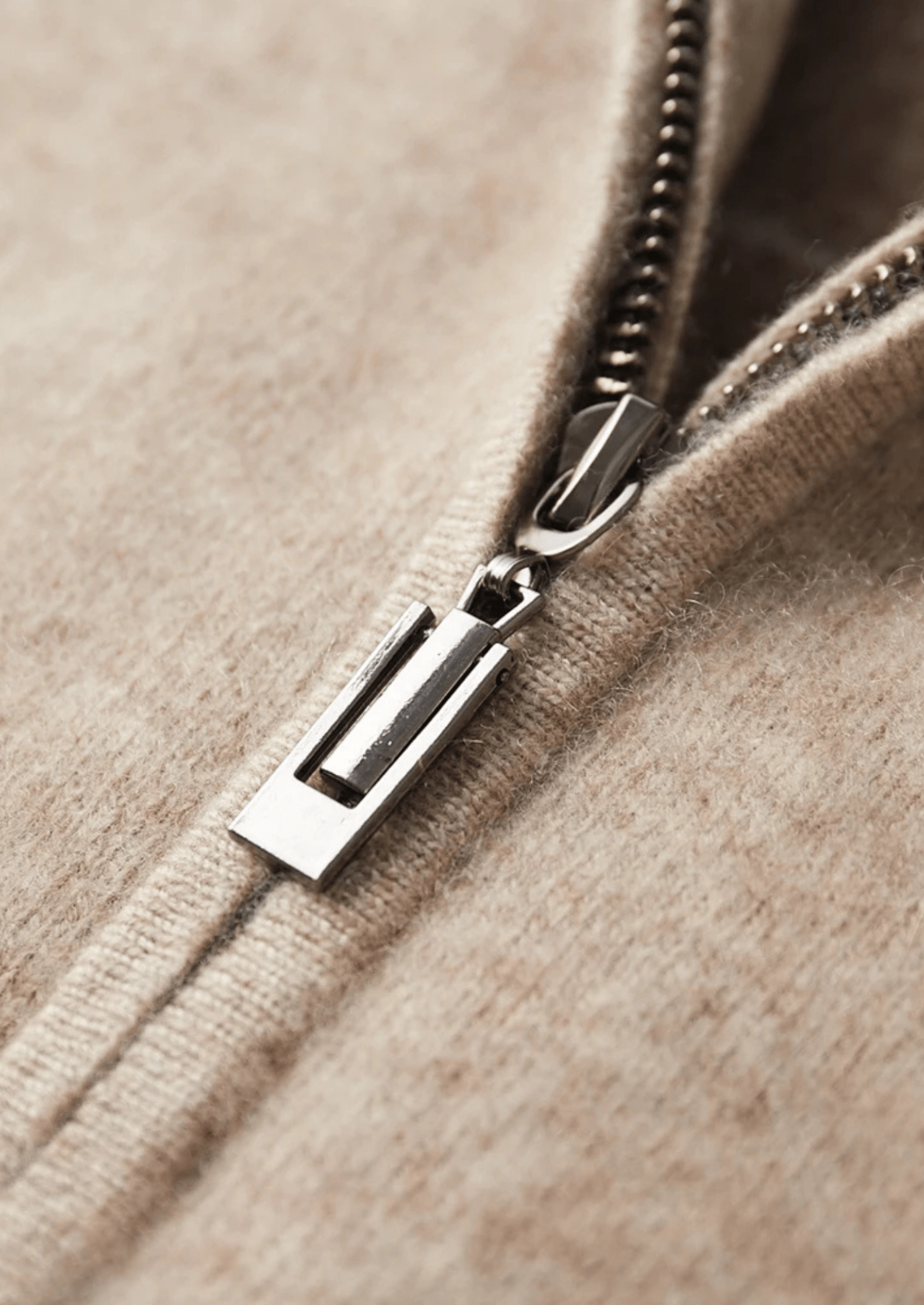 PREMIUM CASHMERE TWO TONE ZIP CARDIGAN - Derada