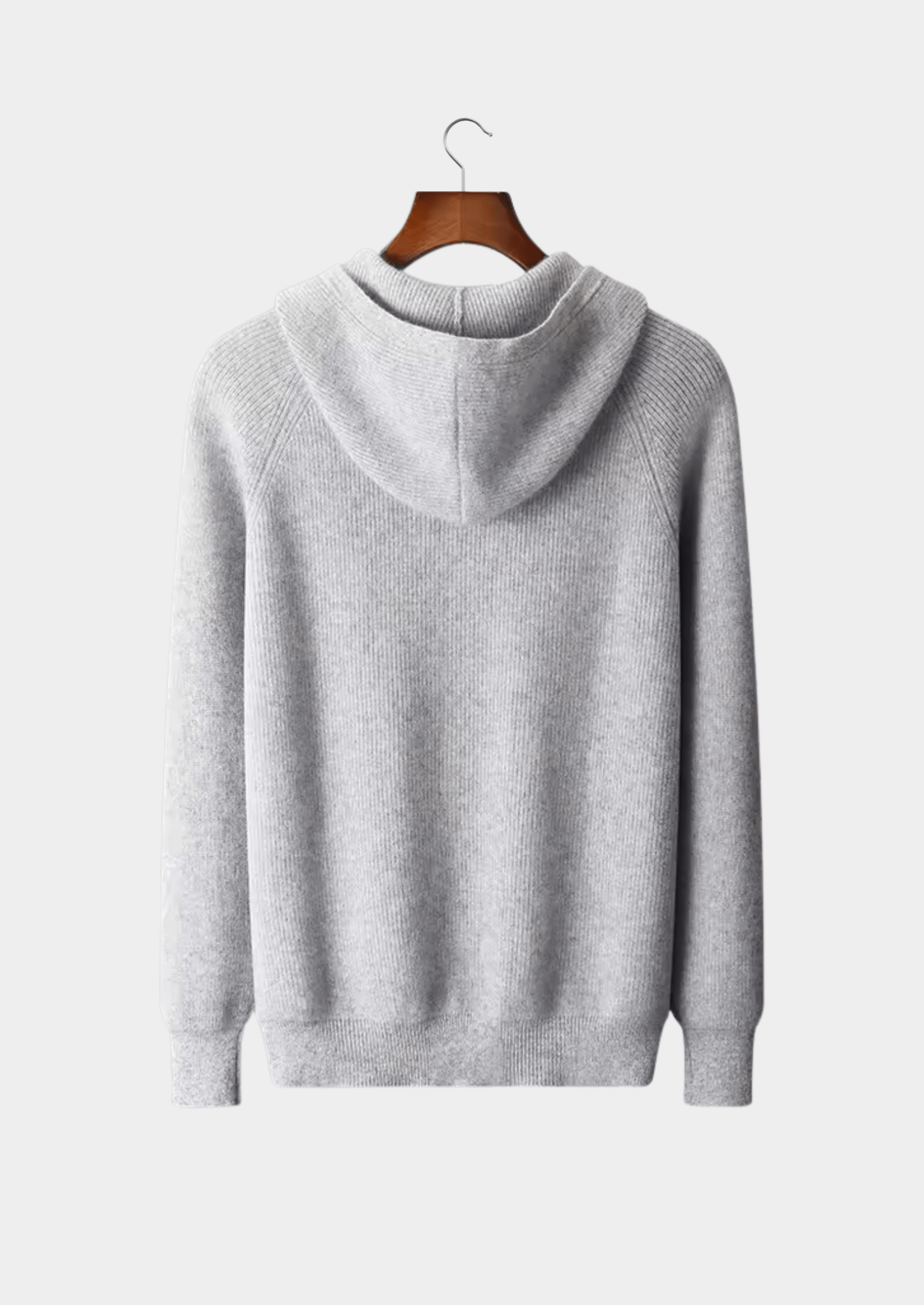 PURE EXTRA - FINE MERINO WOOL RIBBED ZIP HOODIE - Derada