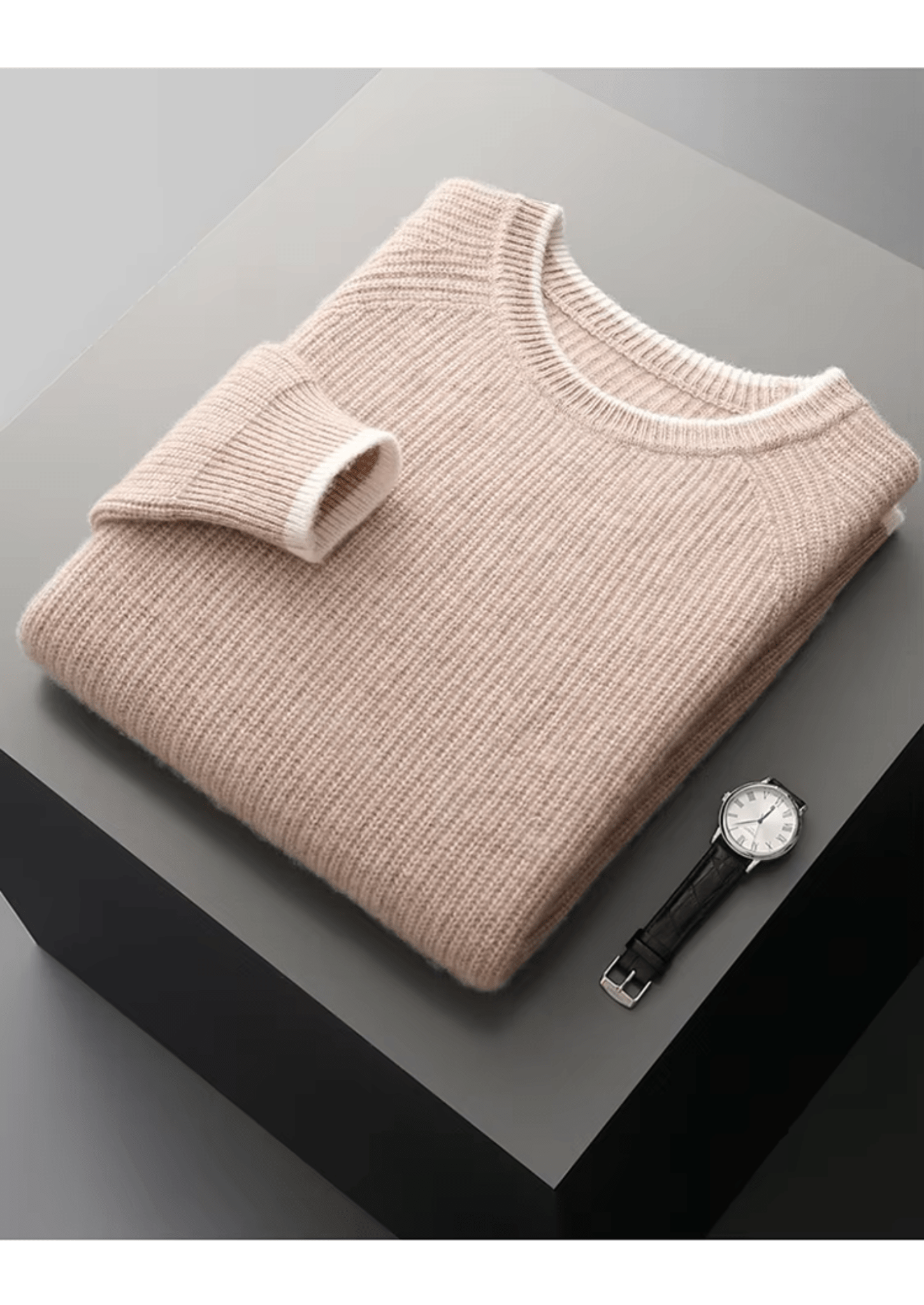 PURE EXTRA - FINE MERINO WOOL TWO TONE CREWNECK - Derada
